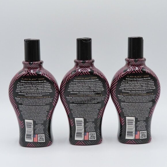 European Gold 3 Pack Flash Black 3000X Indoor Tanning Bed Lotion 12 Fl Oz NEW - Picture 5 of 10